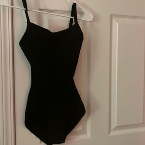 capezio black cotton leotard